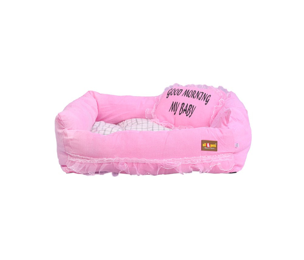 All4pets Stylish Baby Pink Pet Bed For Puppy & Kitten